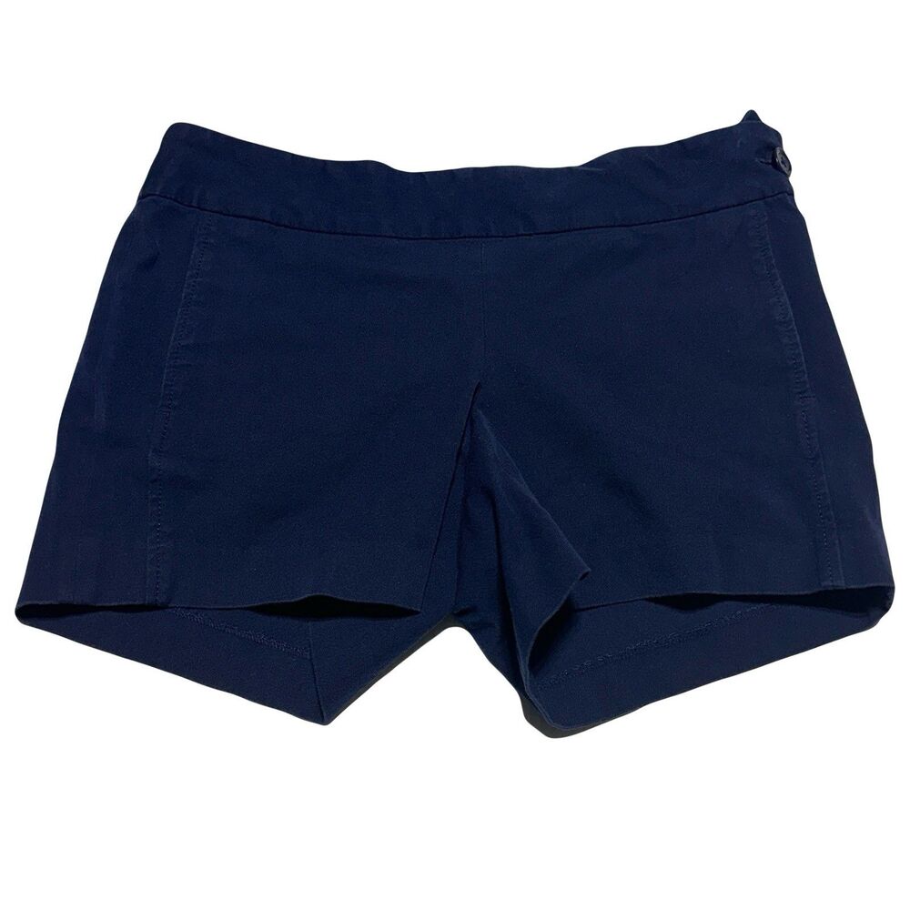 Lilly Pulitzer Solid Navy Blue Shorts Side Zip 5 Inch Inseam Size 2